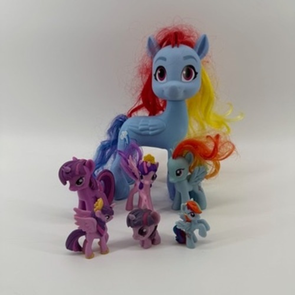 My‎ Little Pony Figure Lot Rainbow Dash Twilight Sparkle Hasbro 7pc Mixed Set